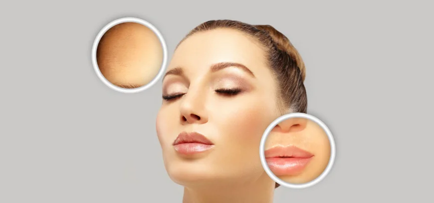 Dermatologist consulting a patient about laser hair reduction on the face and underarms